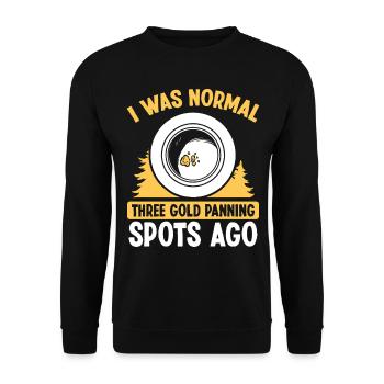 Gold Panning Spot Prospector Gold Panner Miner - Unisex Pullover - Schwarz - Vorne - Alina (178cm) & Michal (187cm)