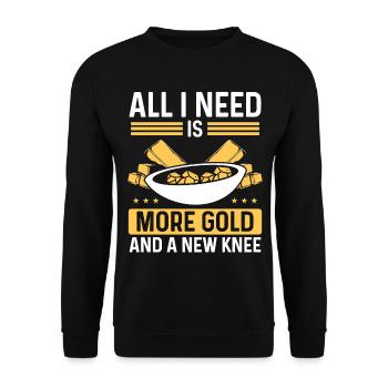 Panner More Gold and new Knee Prospector Miner - Unisex Pullover - Schwarz - Vorne - Alina (178cm) & Michal (187cm)
