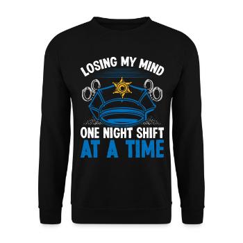 Policier de nuit mon Policier - Sweat-shirt Unisexe - noir - Devant - Alina (178cm) & Michal (187cm)