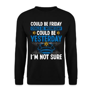Night Shift Police Officer Police Car Policeman - Unisex Sweatshirt - black - Front - Alina (178cm) & Michal (187cm)