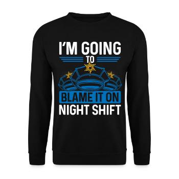 Le policier de nuit blâme l’agent de police - Sweat-shirt Unisexe - noir - Devant - Alina (178cm) & Michal (187cm)