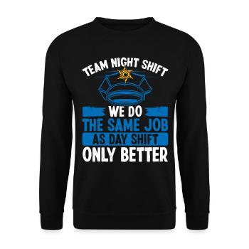 Policier de nuit Chapeau de police Policier - Sweat-shirt Unisexe - noir - Devant - Alina (178cm) & Michal (187cm)