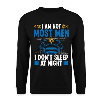 Night Police Officer I am not most Men Policeman - Unisex Sweatshirt - black - Front - Alina (178cm) & Michal (187cm)