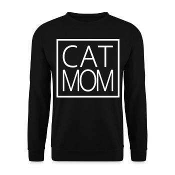 Cat Mom - Cool Cat Lover Mom Cat Besitzer Geschenk - Unisex Pullover - Schwarz - Vorne - Alina (178cm) & Michal (187cm)