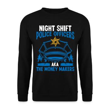 Policier de nuit Money Maker Policier - Sweat-shirt Unisexe - noir - Devant - Alina (178cm) & Michal (187cm)