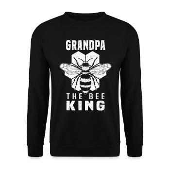 Beekeeping Grandpa Honey Bee Beekeeper Grandpa The King of bees - Unisex Sweatshirt - black - Front - Alina (178cm) & Michal (187cm)