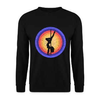 Pole Dancing Girls Silhouette Pole Dancer Pole - Unisex Sweatshirt - black - Front - Alina (178cm) & Michal (187cm)