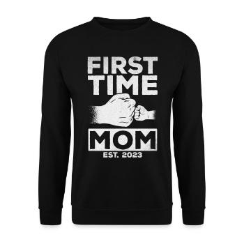 Announcement of pregnancy For the first time - Unisex Sweatshirt - black - Front - Alina (178cm) & Michal (187cm)