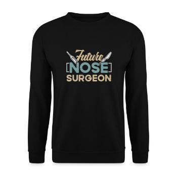 Future Nose Surgeon Rhinoplasty Cosmetics Funny - Unisex Sweatshirt - black - Front - Alina (178cm) & Michal (187cm)