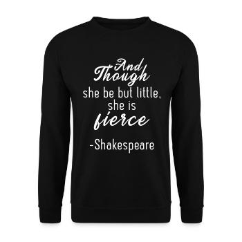 She Little She Fierce Quote By William - Unisex Sweatshirt - black - Front - Alina (178cm) & Michal (187cm)