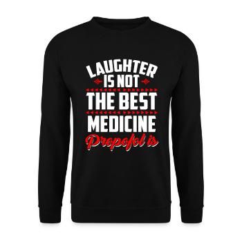 Medizin Propofol Anästhesist Anästhesie - Unisex Pullover - Schwarz - Vorne - Alina (178cm) & Michal (187cm)