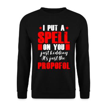 Zauber Propofol Anästhesist Anästhesie - Unisex Pullover - Schwarz - Vorne - Alina (178cm) & Michal (187cm)