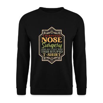 Nasenkorrektur Kosmetische Lustige Nasenoperation - Unisex Pullover - Schwarz - Vorne - Alina (178cm) & Michal (187cm)