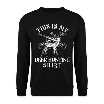Buck Deer Hunting Hunter This Is - Unisex Sweatshirt - black - Front - Alina (178cm) & Michal (187cm)