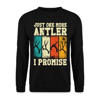 Buck Deer Hunting Hunter Vintage - Unisex Pullover - Schwarz - Vorne - Alina (178cm) & Michal (187cm)