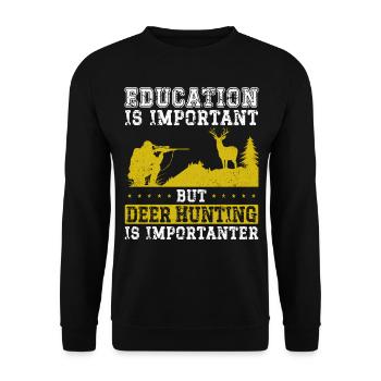 Buck Deer Hunting Hunter Vintage - Unisex Sweatshirt - black - Front - Alina (178cm) & Michal (187cm)