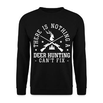 Buck Deer Hunting Hunter There Is - Unisex Sweatshirt - black - Front - Alina (178cm) & Michal (187cm)