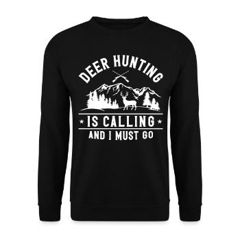 Chasse au cerf chasseur de cerfs - Sweat-shirt Unisexe - noir - Devant - Alina (178cm) & Michal (187cm)