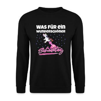 Was für ein wunderschöner Scheisstag - Unisex Pullover - Schwarz - Vorne - Alina (178cm) & Michal (187cm)