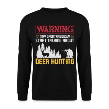 Avertissement de chasseur de cerfs de Cerf - Sweat-shirt Unisexe - noir - Devant - Alina (178cm) & Michal (187cm)