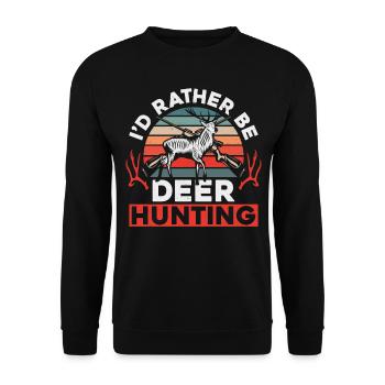Buck Deer Hunting Hunter Vintage - Unisex Pullover - Schwarz - Vorne - Alina (178cm) & Michal (187cm)