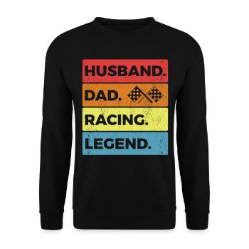 Racing Motorsport Saying - Unisex Sweatshirt - black - Front - Alina (178cm) & Michal (187cm)
