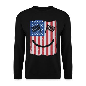 Racing Motorsport Spruch - Unisex Pullover - Schwarz - Vorne - Alina (178cm) & Michal (187cm)