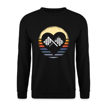 Racing Motorsport Spruch - Unisex Pullover - Schwarz - Vorne - Alina (178cm) & Michal (187cm)