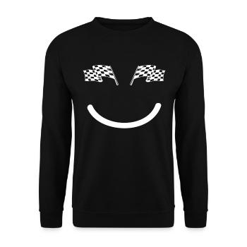 Racing Motorsport Spruch - Unisex Pullover - Schwarz - Vorne - Alina (178cm) & Michal (187cm)