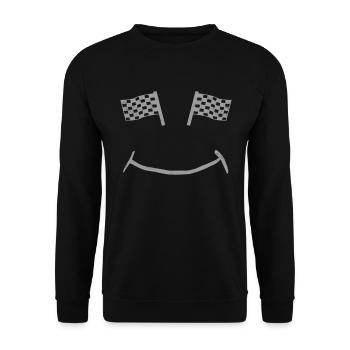 Racing Motorsport Spruch - Unisex Pullover - Schwarz - Vorne - Alina (178cm) & Michal (187cm)