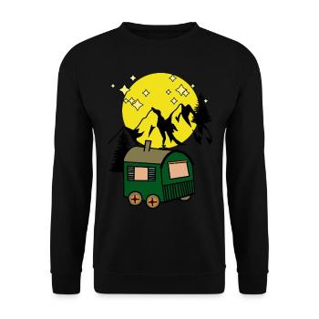 Clair de lune Pleine Lune Nature Montagnes Amoureux de la nature - Sweat-shirt Unisexe - noir - Devant - Alina (178cm) & Michal (187cm)