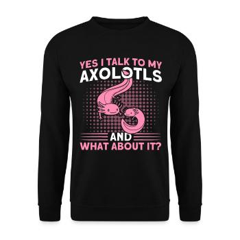 Axolotl Axolotl Besitzer Axolotl Amphibie Geschenk - Unisex Pullover - Schwarz - Vorne - Alina (178cm) & Michal (187cm)