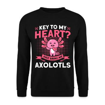 Axolotl Axolotl Besitzer Axolotl Amphibie Geschenk - Unisex Pullover - Schwarz - Vorne - Alina (178cm) & Michal (187cm)