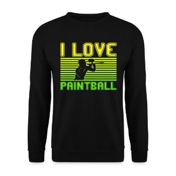 I love paintball - Unisex Pullover - Schwarz - Vorne - Alina (178cm) & Michal (187cm)