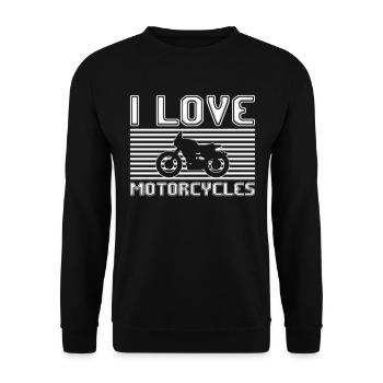 I love motorcycles - Unisex Sweatshirt - black - Front - Alina (178cm) & Michal (187cm)