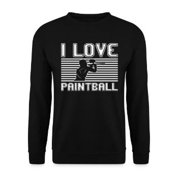 I love paintball - Unisex Pullover - Schwarz - Vorne - Alina (178cm) & Michal (187cm)