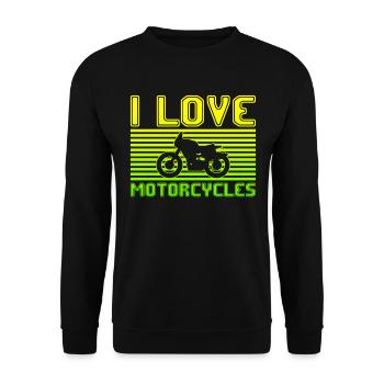 I love motorcycles - Unisex Sweatshirt - black - Front - Alina (178cm) & Michal (187cm)