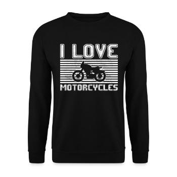I love motorcycles - Unisex Sweatshirt - black - Front - Alina (178cm) & Michal (187cm)