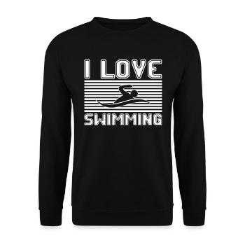 J’adore la natation - Sweat-shirt Unisexe - noir - Devant - Alina (178cm) & Michal (187cm)
