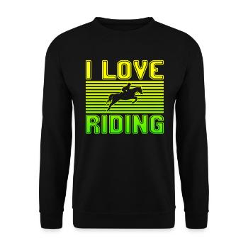 I love riding - Unisex Pullover - Schwarz - Vorne - Alina (178cm) & Michal (187cm)