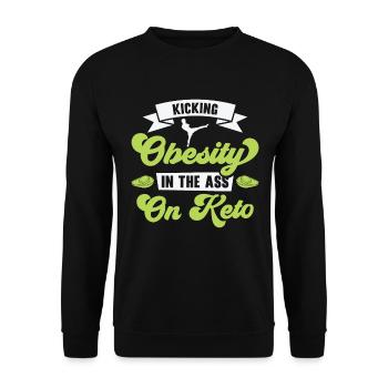 Keto-Diät Ketogene Ernährung Diätassistent - Unisex Pullover - Schwarz - Vorne - Alina (178cm) & Michal (187cm)