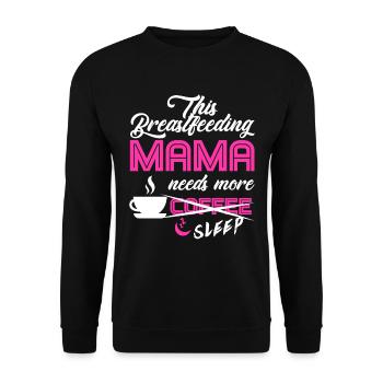 Breastfeeding Mom Mama Normalized Awareness - Unisex Sweatshirt - black - Front - Alina (178cm) & Michal (187cm)