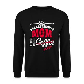 Breastfeeding Mom Mama Normalized Awareness - Unisex Sweatshirt - black - Front - Alina (178cm) & Michal (187cm)