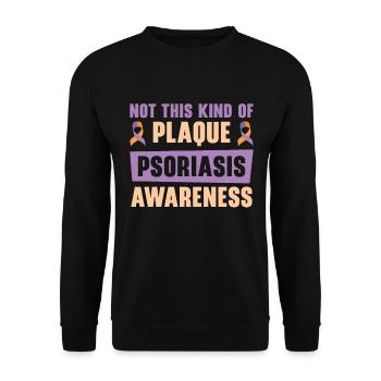 Psoriasis Warrior Plaque Lavendel Orange Ribbon - Unisex Pullover - Schwarz - Vorne - Alina (178cm) & Michal (187cm)