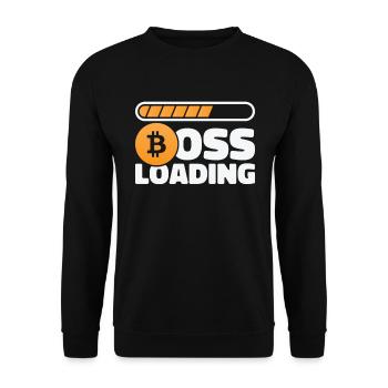 Bitcoin Crypto-monnaie BTC Boss Chargement Shirt - Sweat-shirt Unisexe - noir - Devant - Alina (178cm) & Michal (187cm)