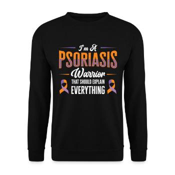 Psoriasis Guerrier Lavande Orange Ruban Sensibilisation - Sweat-shirt Unisexe - noir - Devant - Alina (178cm) & Michal (187cm)