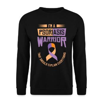 Psoriasis Guerrier Lavande Orange Ruban Sensibilisation - Sweat-shirt Unisexe - noir - Devant - Alina (178cm) & Michal (187cm)