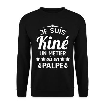 Cadeau Je suis Kiné Humour Citation - Sweat-shirt Unisexe - noir - Devant - Alina (178cm) & Michal (187cm)