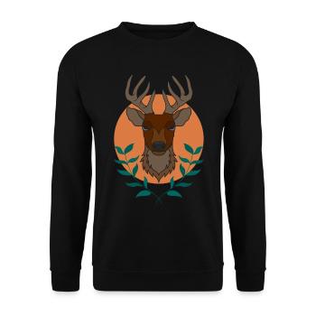 Bois de cerf rouge avec des bois de cerf - Sweat-shirt Unisexe - noir - Devant - Alina (178cm) & Michal (187cm)