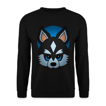 Siberian Husky Animal Motif Art Dog Print - Unisex Sweatshirt - black - Front - Alina (178cm) & Michal (187cm)